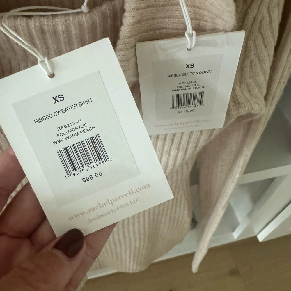 Rachel Parcell Cream Ribbed Set — Sweater and Mini Skirt - Picture 4 of 4